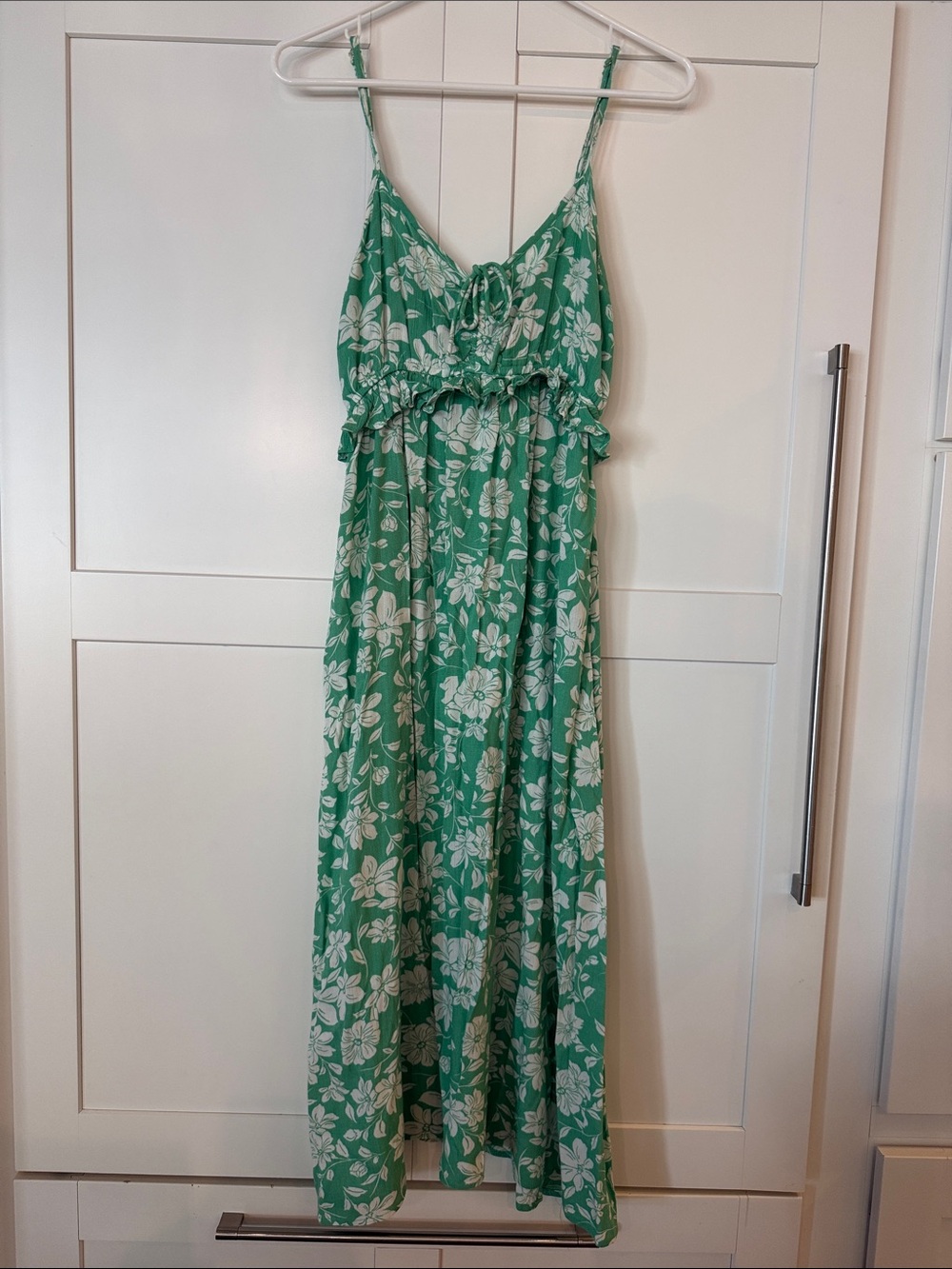 Billabong Green Floral Spaghetti-Strap Maxi Dress